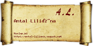 Antal Liliána névjegykártya