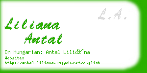 liliana antal business card